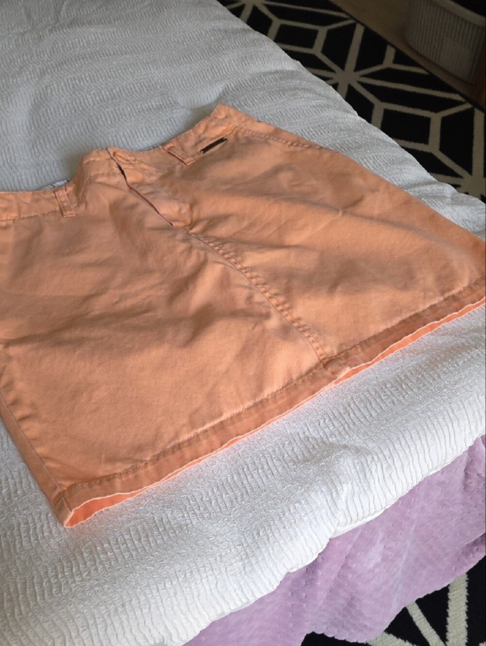 Caribbean Peach A-Line Mini Skirt - Picture 3 of 4